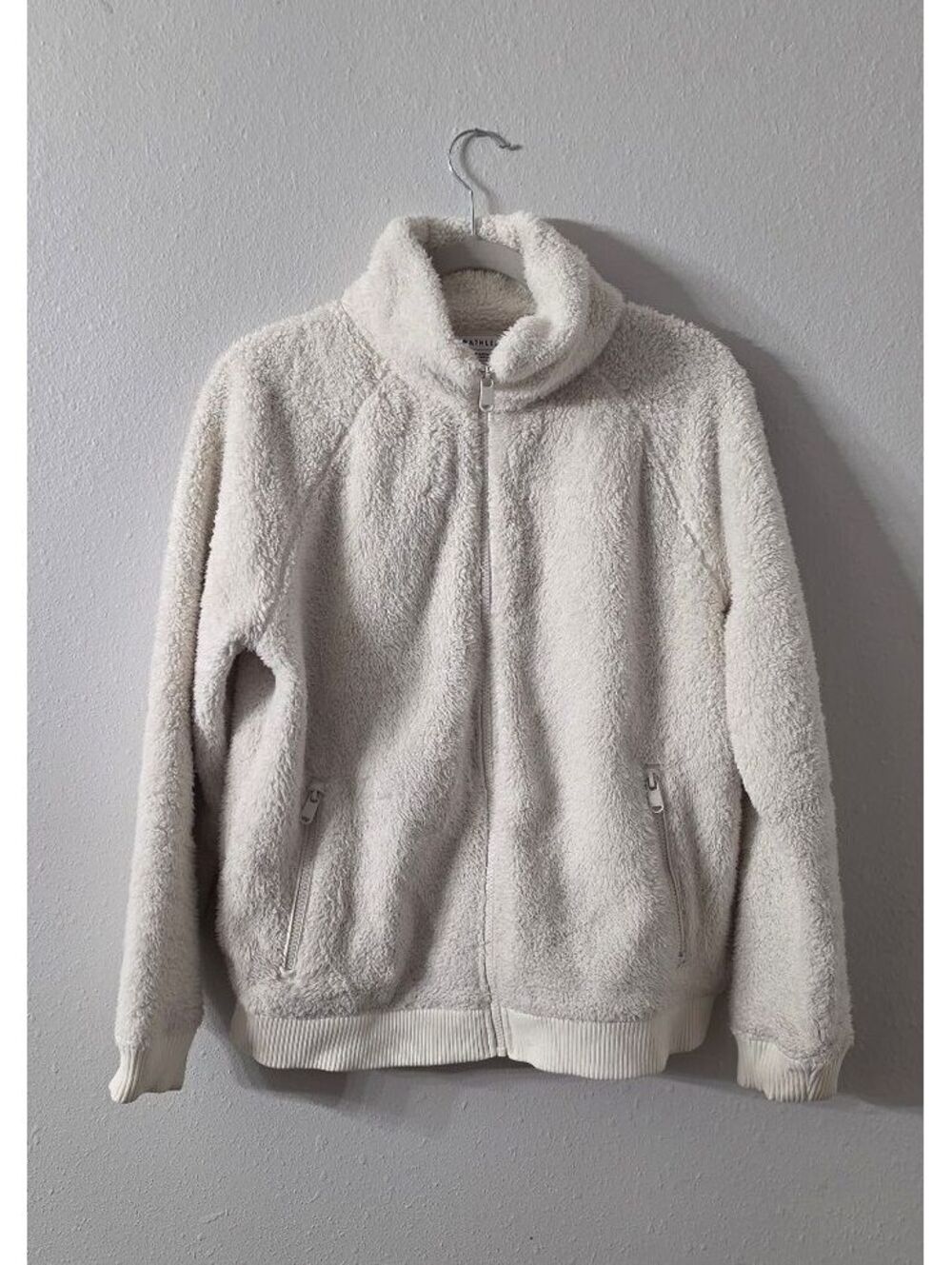 Athleta Tugga II Sherpa Jacket Women’s Small Cream Full Zip Fleece